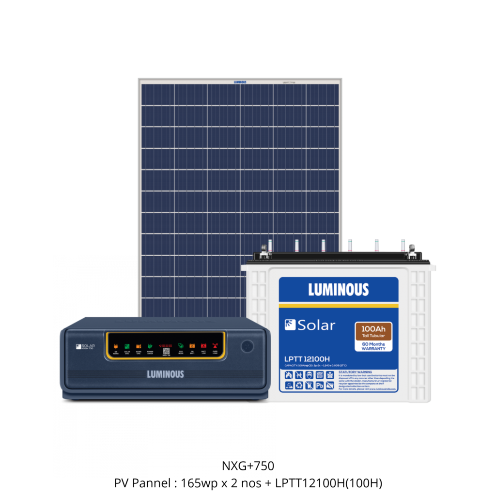 Luminous Solar Off Grid Combo 500VA Inverter 100AH Battery Om