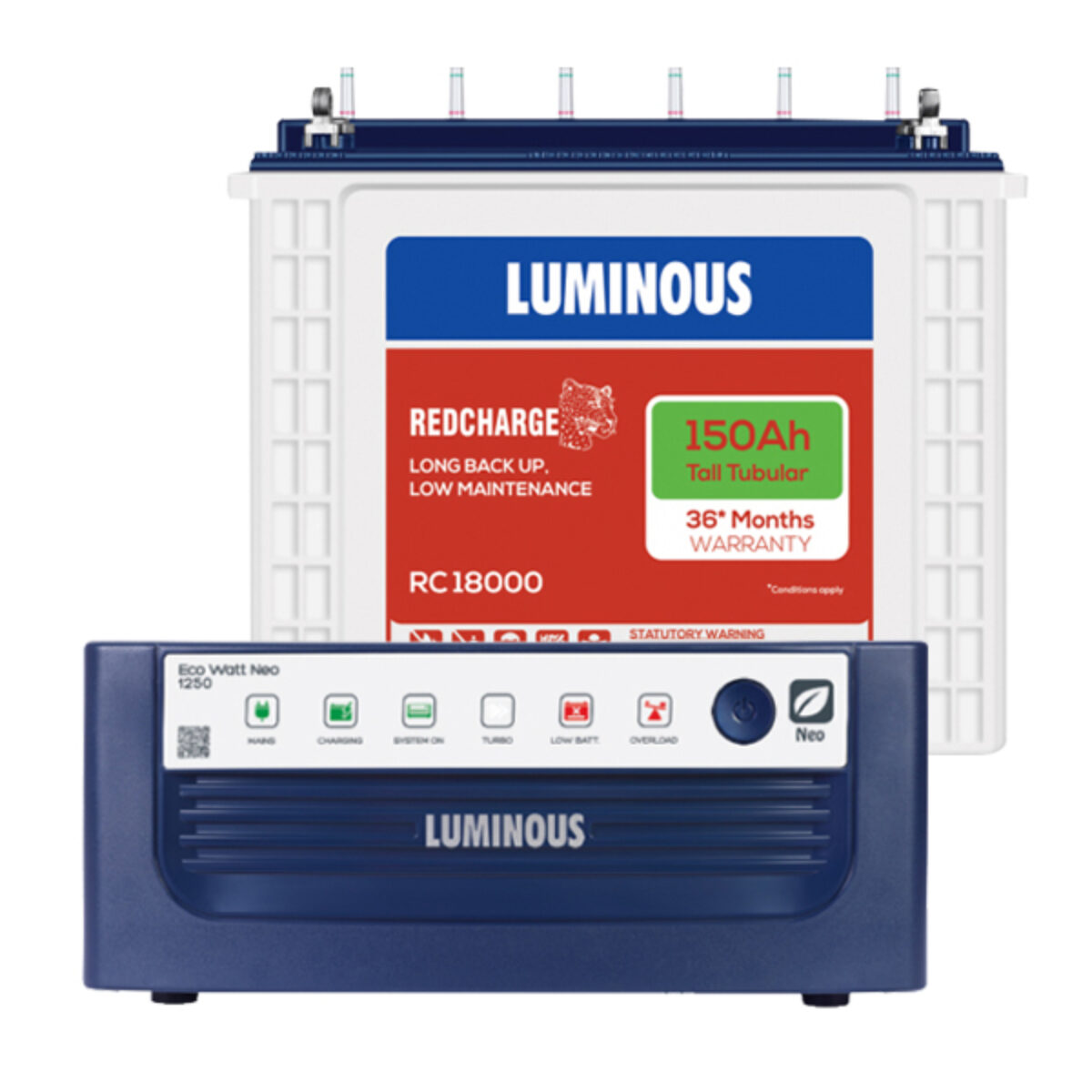 LUMINOUS Inverlast ILTT 18000N 150Ah Tall Tubular Inverter Battery With Eco  Volt Neo 950 Sine Wave Inverter Tubular Inverter Battery Price in India -  Buy LUMINOUS Inverlast ILTT 18000N 150Ah Tall Tubular