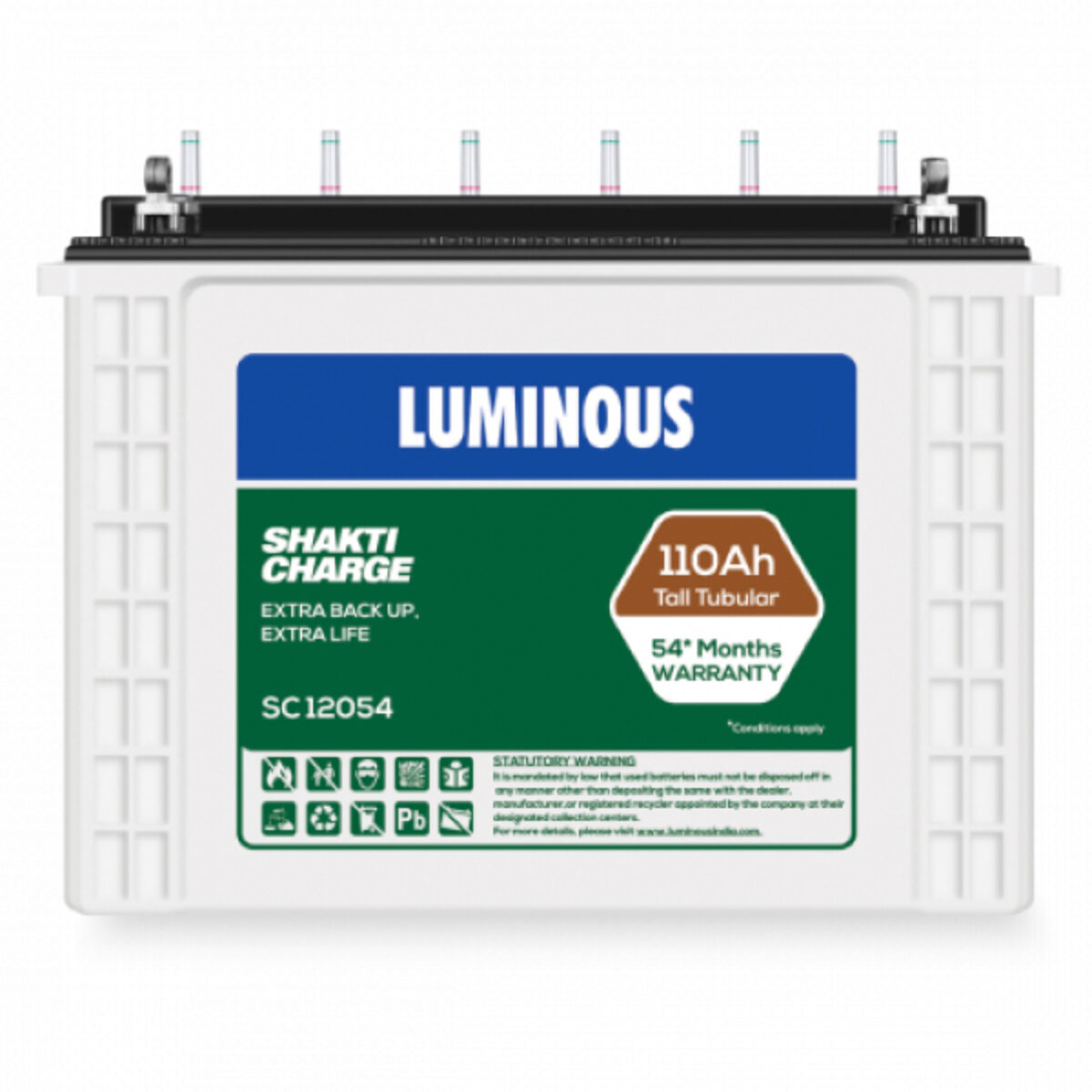 Luminous Shakti Charge Sc 154 110ah Inverter Battery Om Electronics And Batteries Chennai