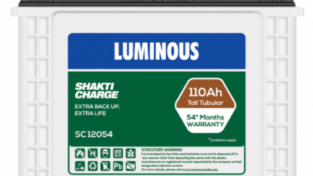 Luminous Shakti Charge Sc 154 110ah Inverter Battery Om Electronics And Batteries Chennai